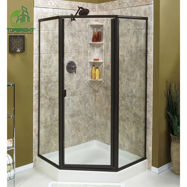 Topbright modern shower glass door cheap stainless steel clear hinges sliding shower door