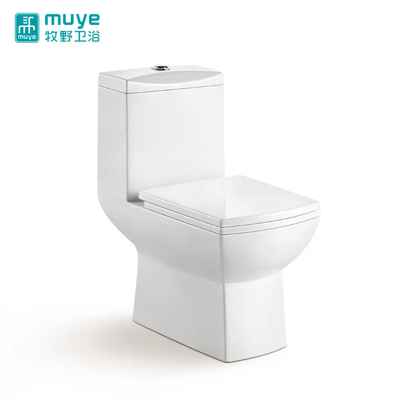 Western modern sanitary ware water conserving dual flush one piece porcelain toilet