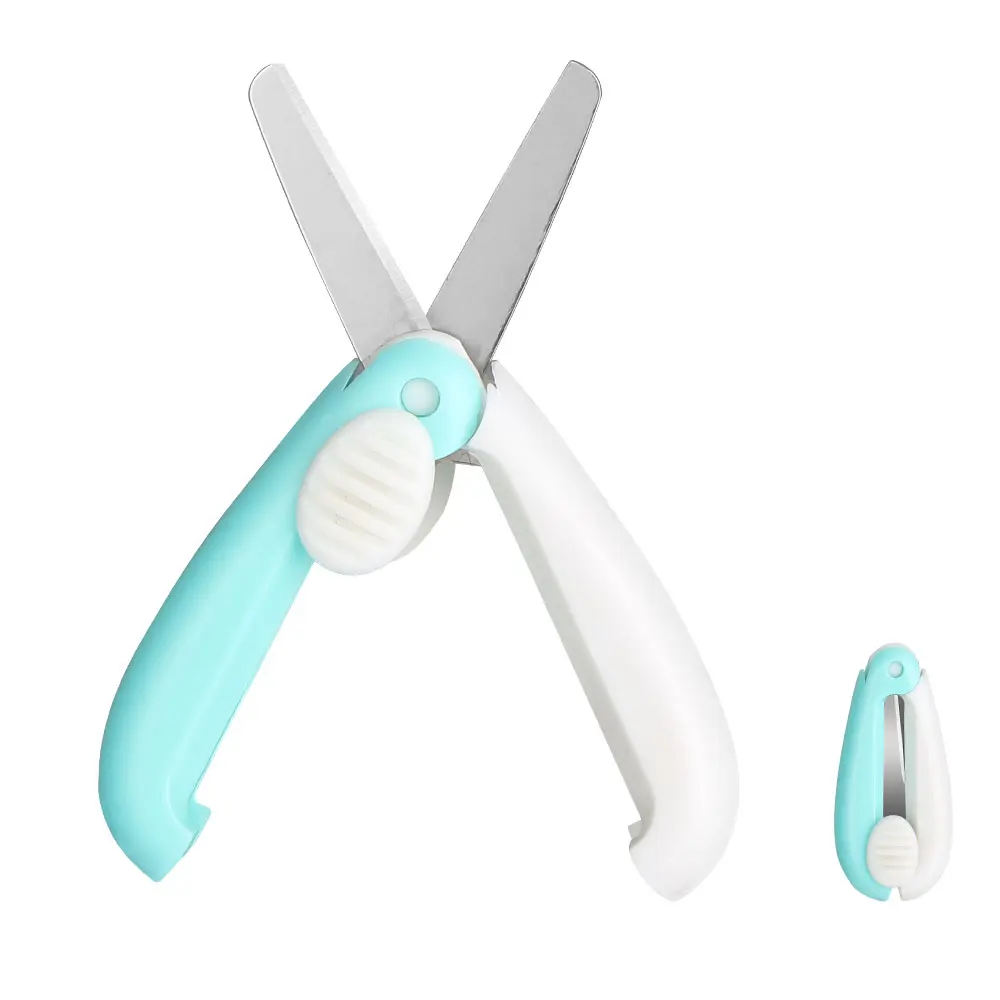 Foldable Kids Scissors Blunt School Shears Stainless Steel