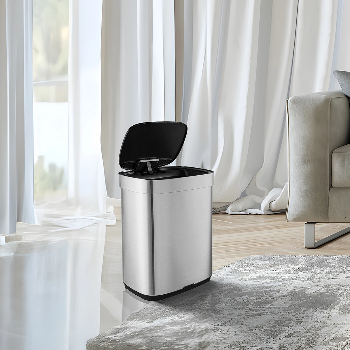 Household sensor bin Big capacity Automatic trash bin Stainless Steel smart waste bins Sensor Trash Can