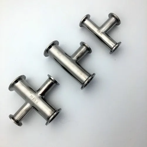 Stainless Steel 304L 316L Vacuum Pipe Fittings KF25 KF40 KF50 Equal Tee Flanges