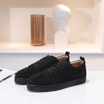 2022 Factory Mens Red Bottom Spike Shoes Men Real Genuine Leather Famous Brands for Women Luxury Designer Casual Sneakers