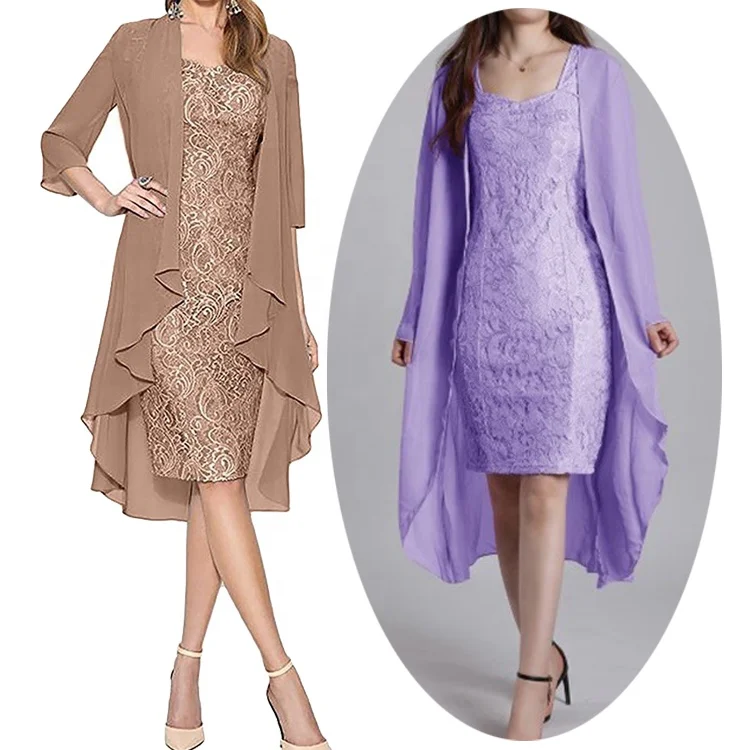 Элегантные платья для матери невесты больших размеров 5XL официальный комплект из двух предметов наряды подружки кружевные вечерние свадебное платье