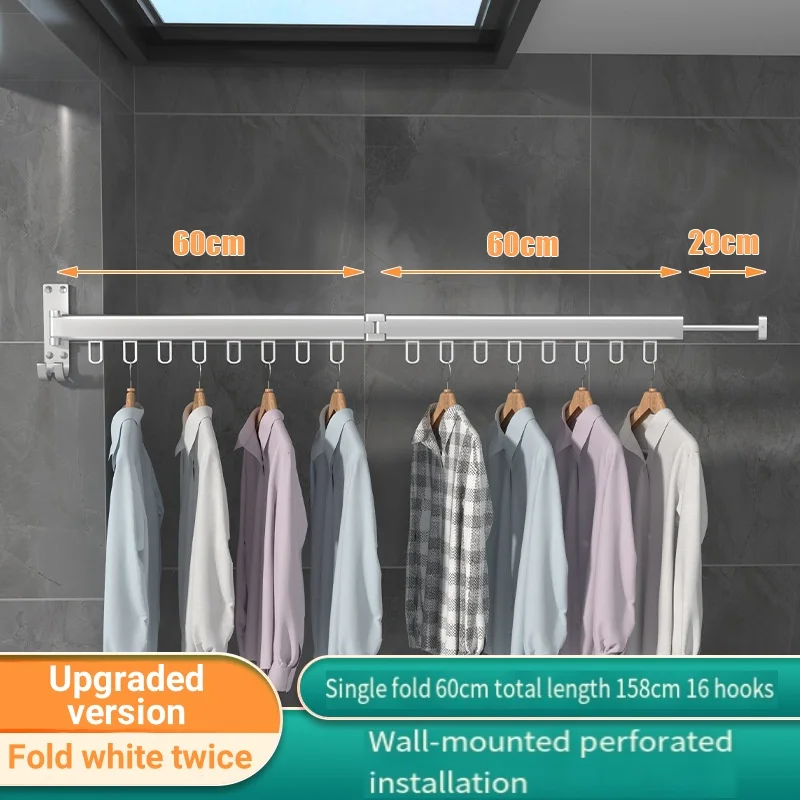Easy to use Can be used for storage Thickened material 360 rotation Wall mounted folding clothes hanger