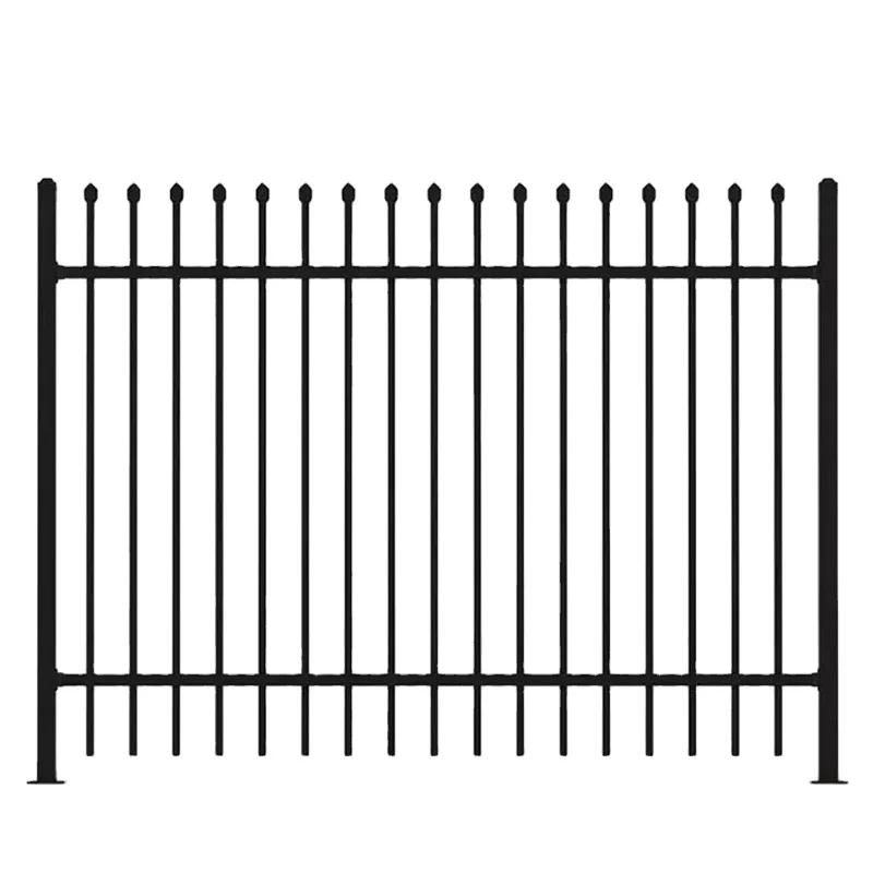 Factory Direct decorative garden home outdoor cheap wrought iron fence plate metal black galvanized steel fence