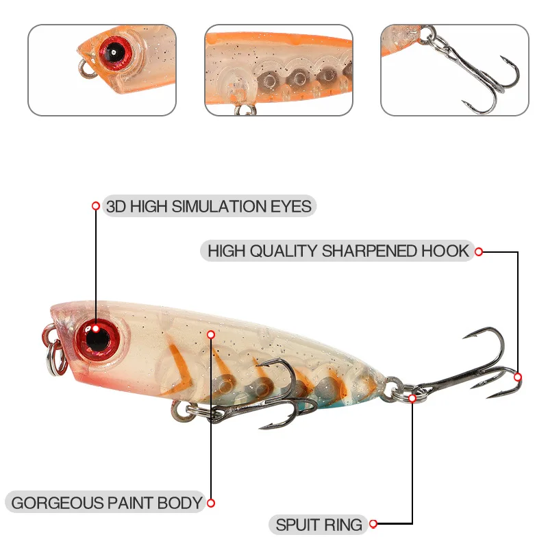 
ZFN 4.5cm 3g sea bass trout crappie minnow unpainted fishing lures trolling 