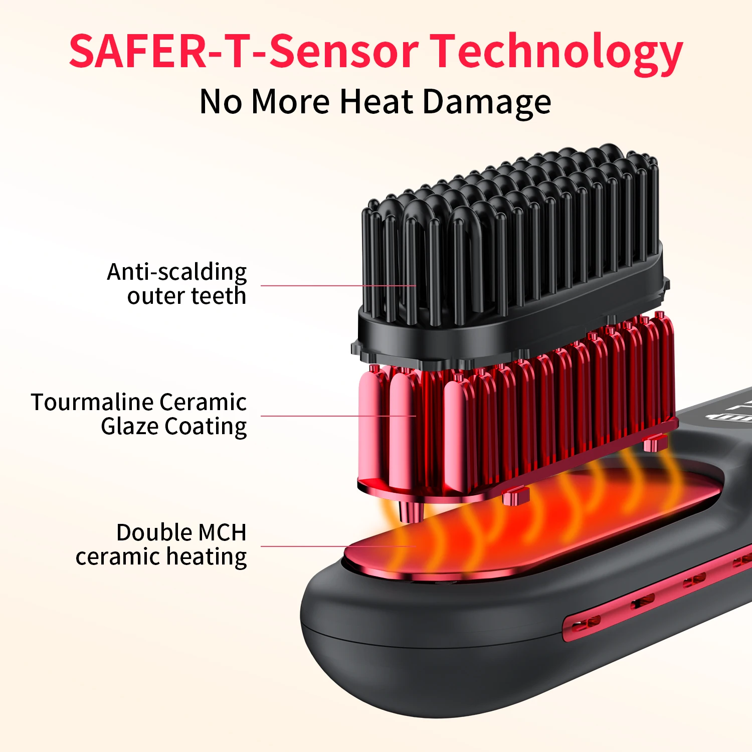 2 in 1 mini rechargeable professional portable wireless usb negative ion electric ceramic curling iron comb hair straightener