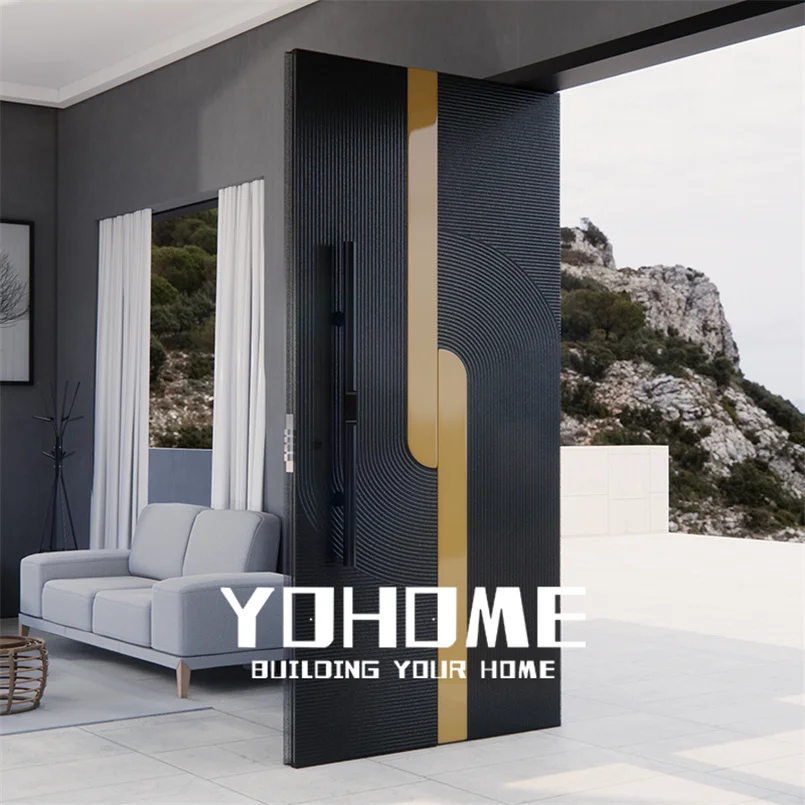 UK Standard Bespoke Luxury Modern Cast Aluminum Sturdy Reliable Huge Pivot Front Doors Aluminum Pivot Entrance Doors