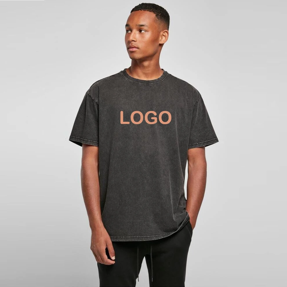 Цифровой DTG печати пустая свободные винтажные кислотные вымытые унисекс с заниженной линией плеч тяжелый вес из толстого хлопка футболка для мальчиков