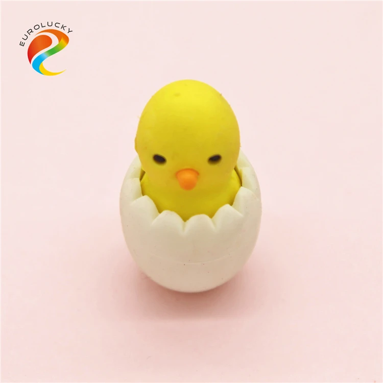 Promotional cute school kids 3d eraser egg