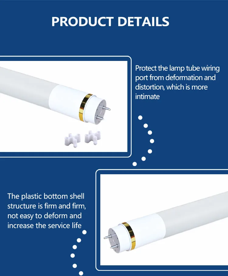 T8 LED Tube Light  High Lumen  Exceptional Energy Efficiency T8 Glass Tube Energy-Saving LED Tube Lights