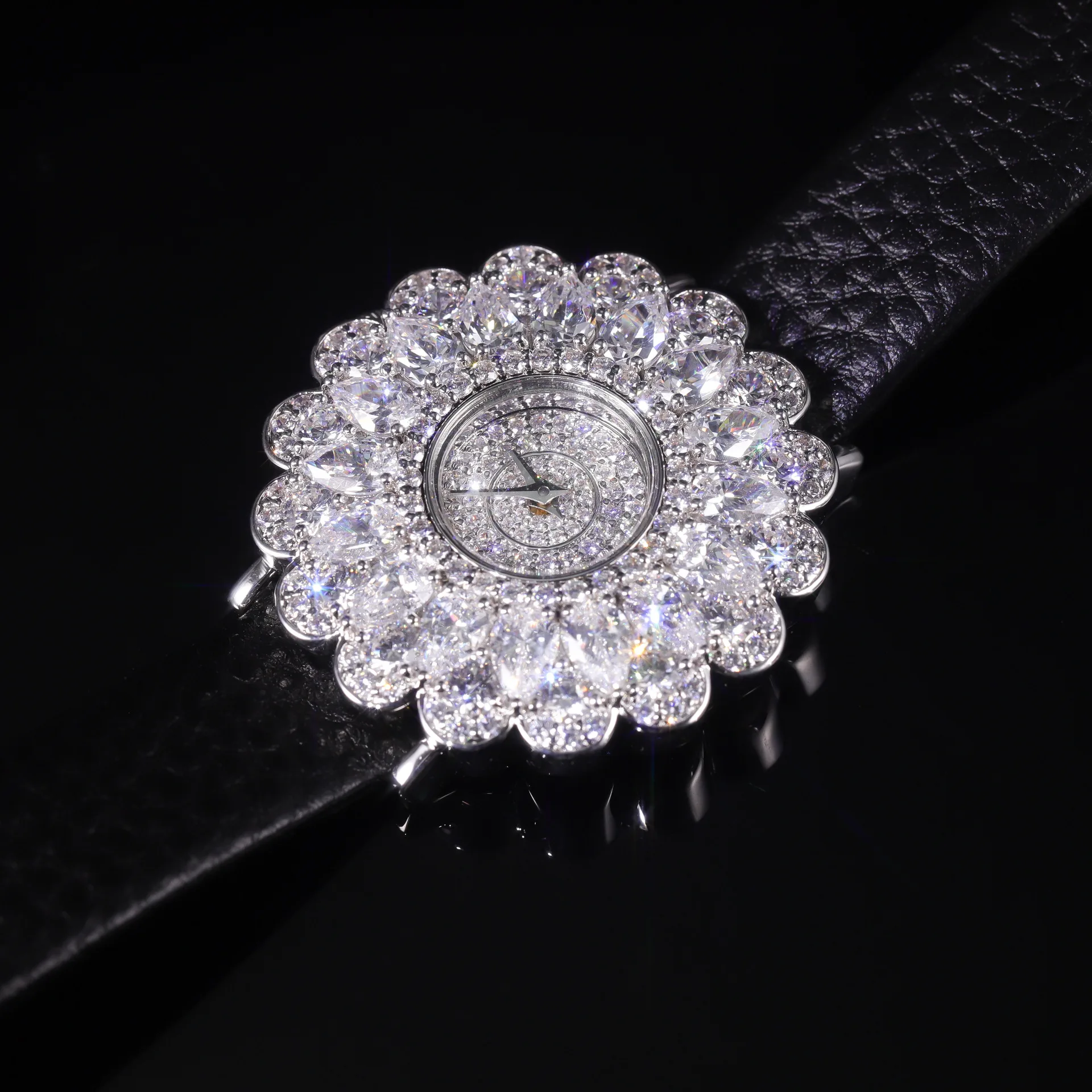 jewelry Watch Factory Diamond Luxury Quartz Watches 925 Sterling Silver Custom Moissanite Waterproof Watch for Women