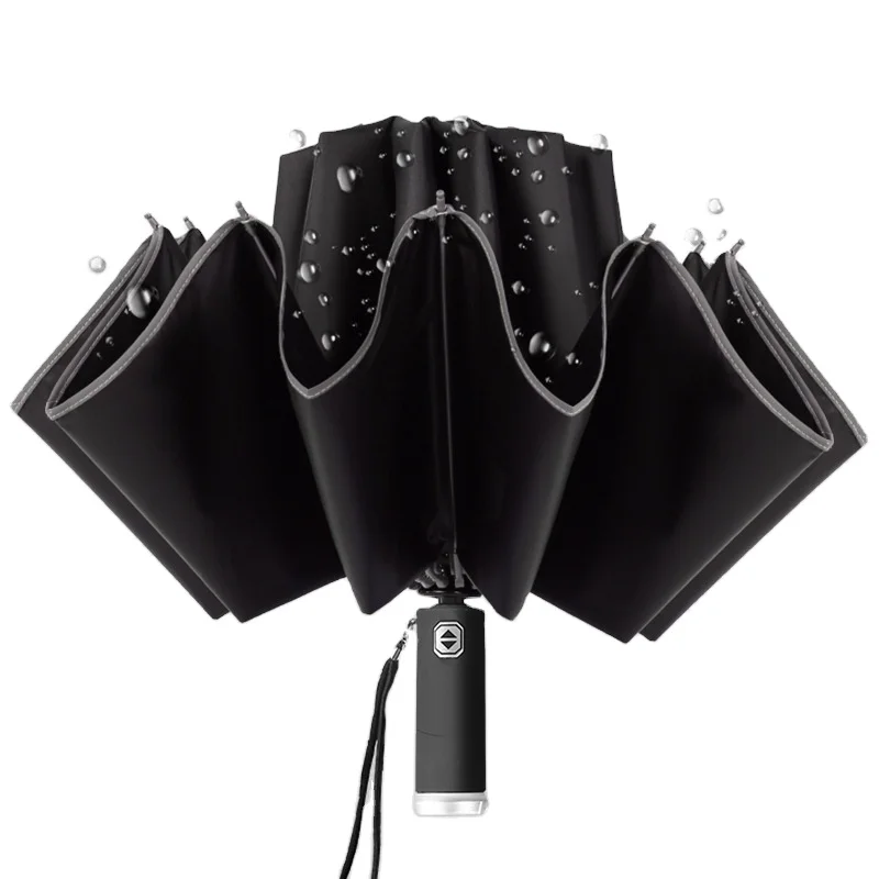 Promotion  LED Reverse Inverted Reflective Folding Umbrella Auto umbrella for Car