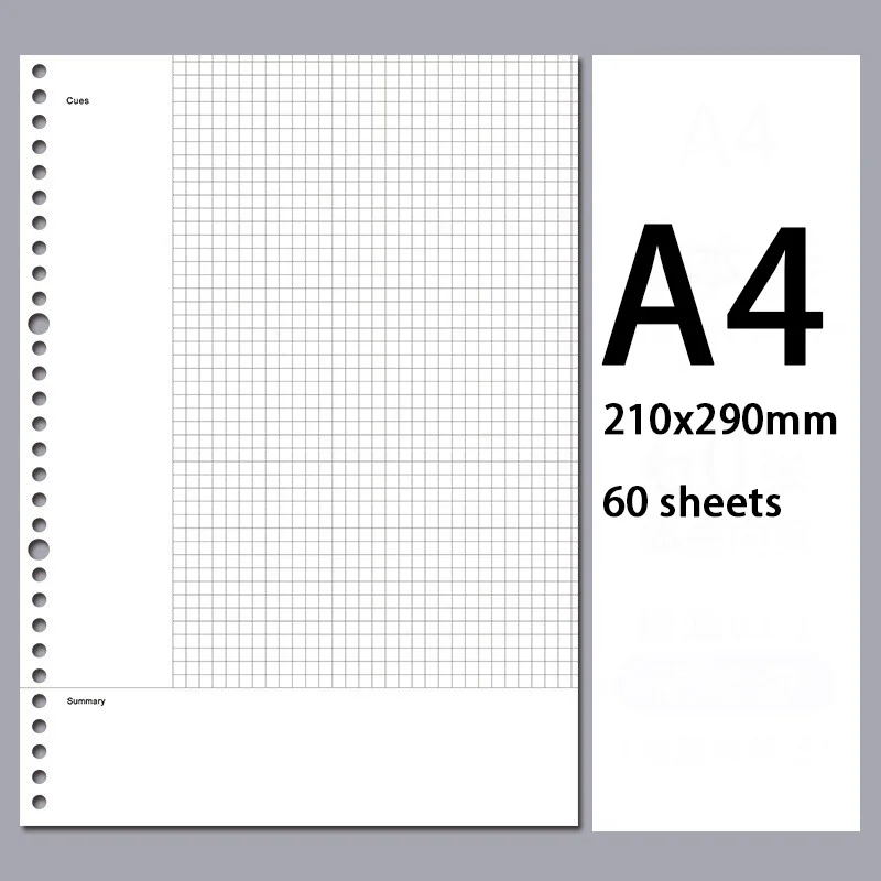 Loose-leaf Style Filler Paper Set Writing Materials A4 60 Sheets For Office and School Use Daily Planner 2022