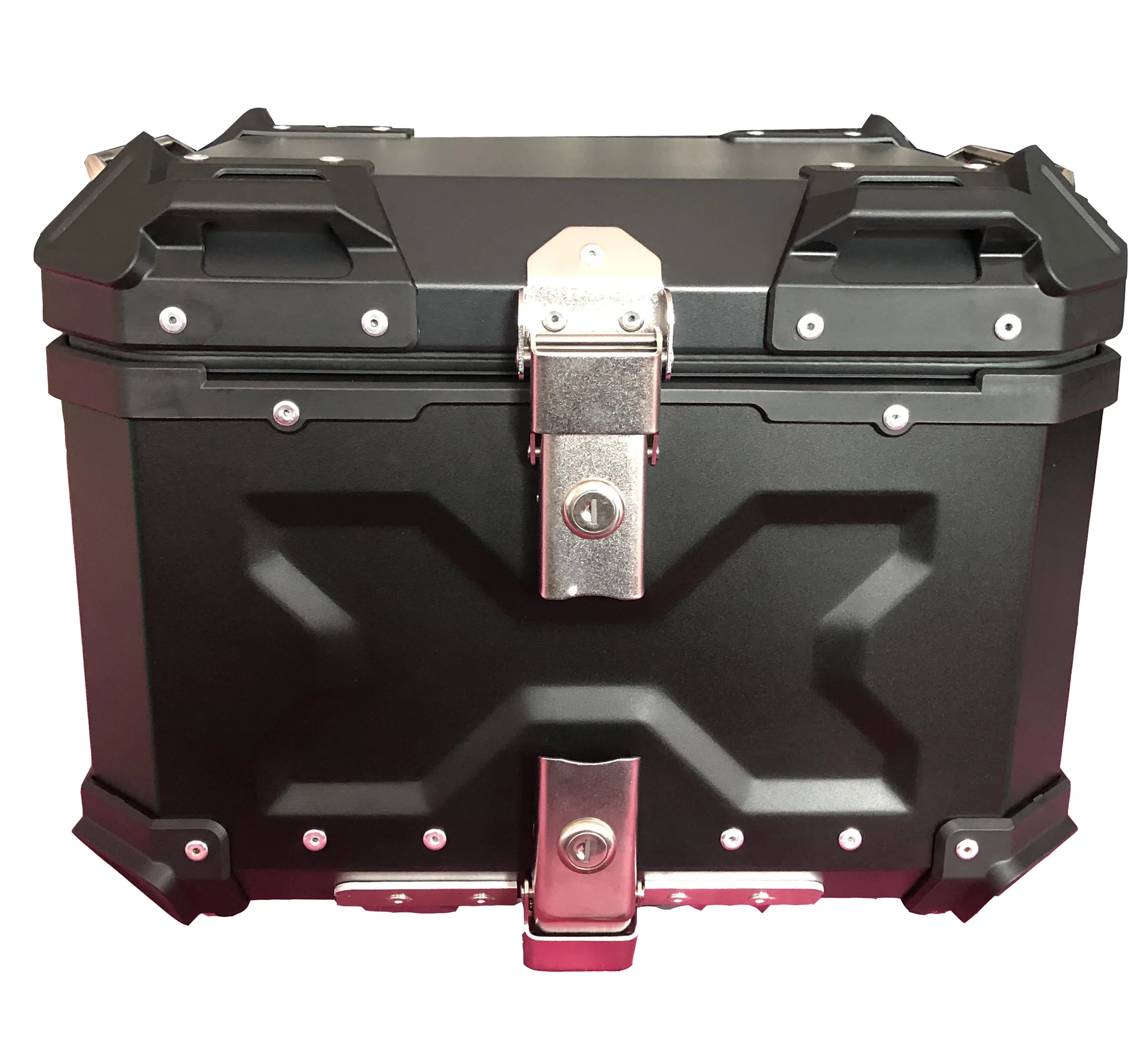 
45 Liter Black X Design Aluminum Motorbike Storage Luggage Top Case alloy top box Motorcycle Tail Box 