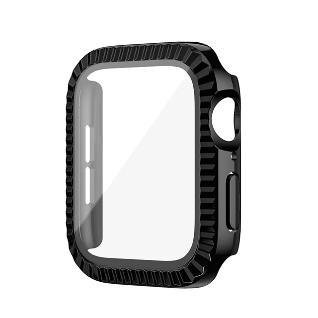 Factory Price High Quality Sun Pattern PC Case Sleeve Cover with Tempered Glass for Apple Watch Series 1-6 SE