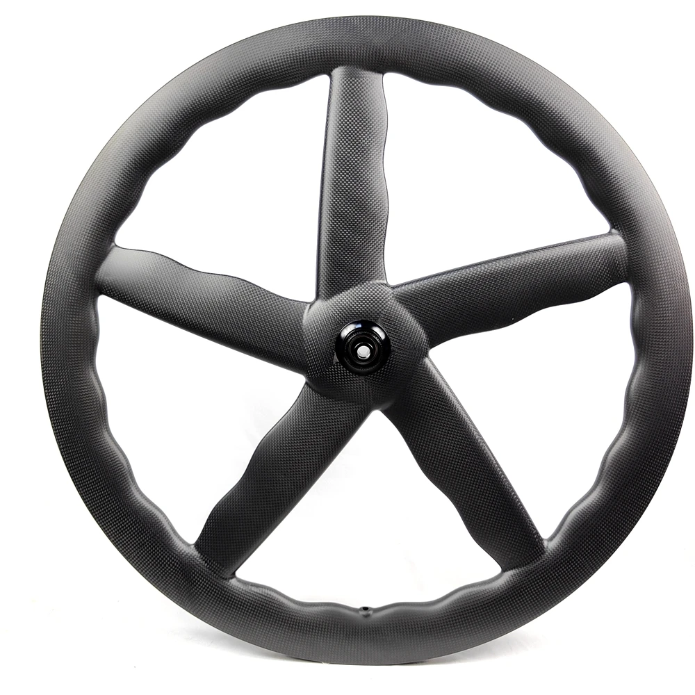 BIKEDOC SP-BL5D 700C Carbon Road Bike 50 55mm Deep Tubular T800 Track Bike Wave Wheel 25mm Width 5 Spokes Bicycle Carbon Wheel