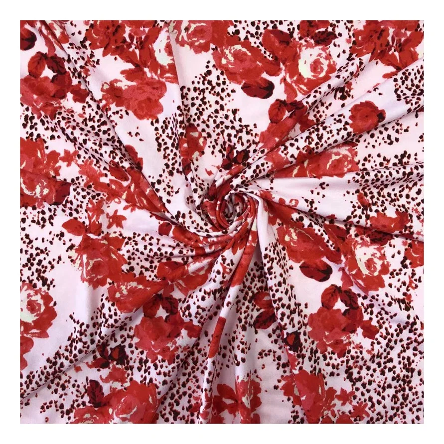 
 В наличии, ткань из искусственного шелка, спандекса, Моха, крепа, принта для одежды, цветочная ткань  