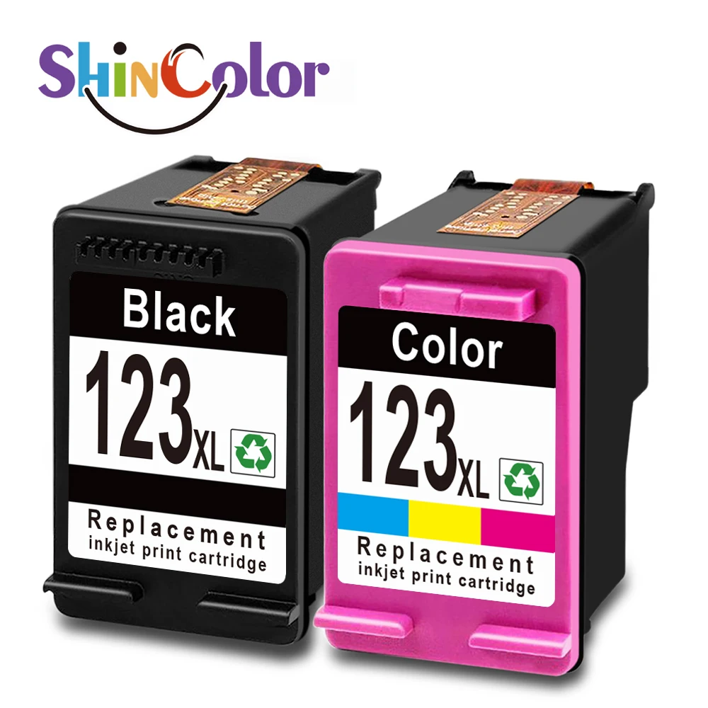 ShinColor 123xl Premium Color Black Remanufactured Inkjet Cartouche Ink Cartridge For Hp123 Hp123xl Hp Deskjet 2130 Printer