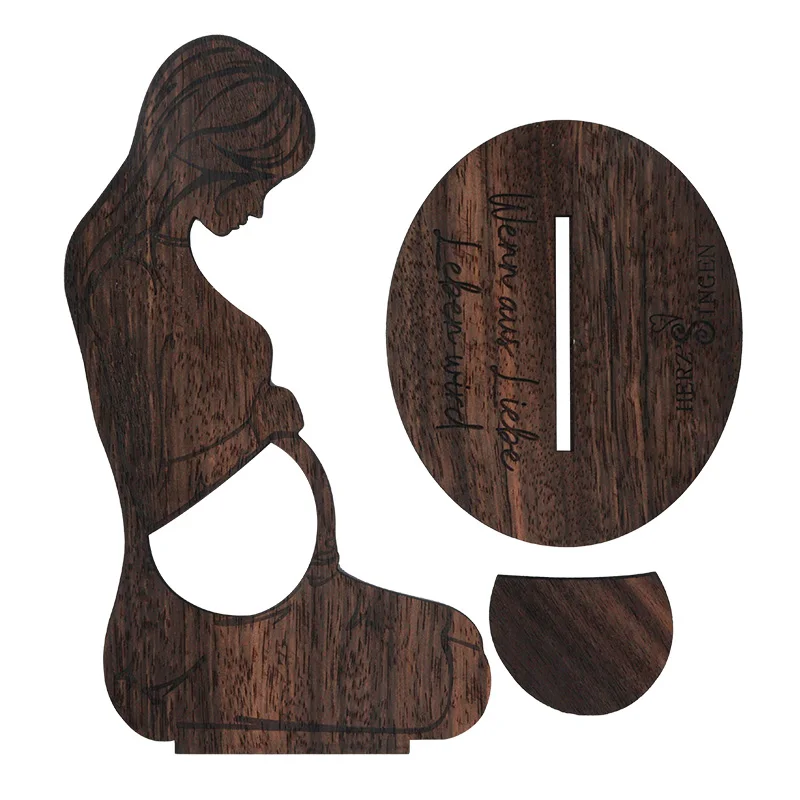  Available Stock Stand Pregnant Women Gifts Wood Ultrasound Picture Frame Wooden Sonogram