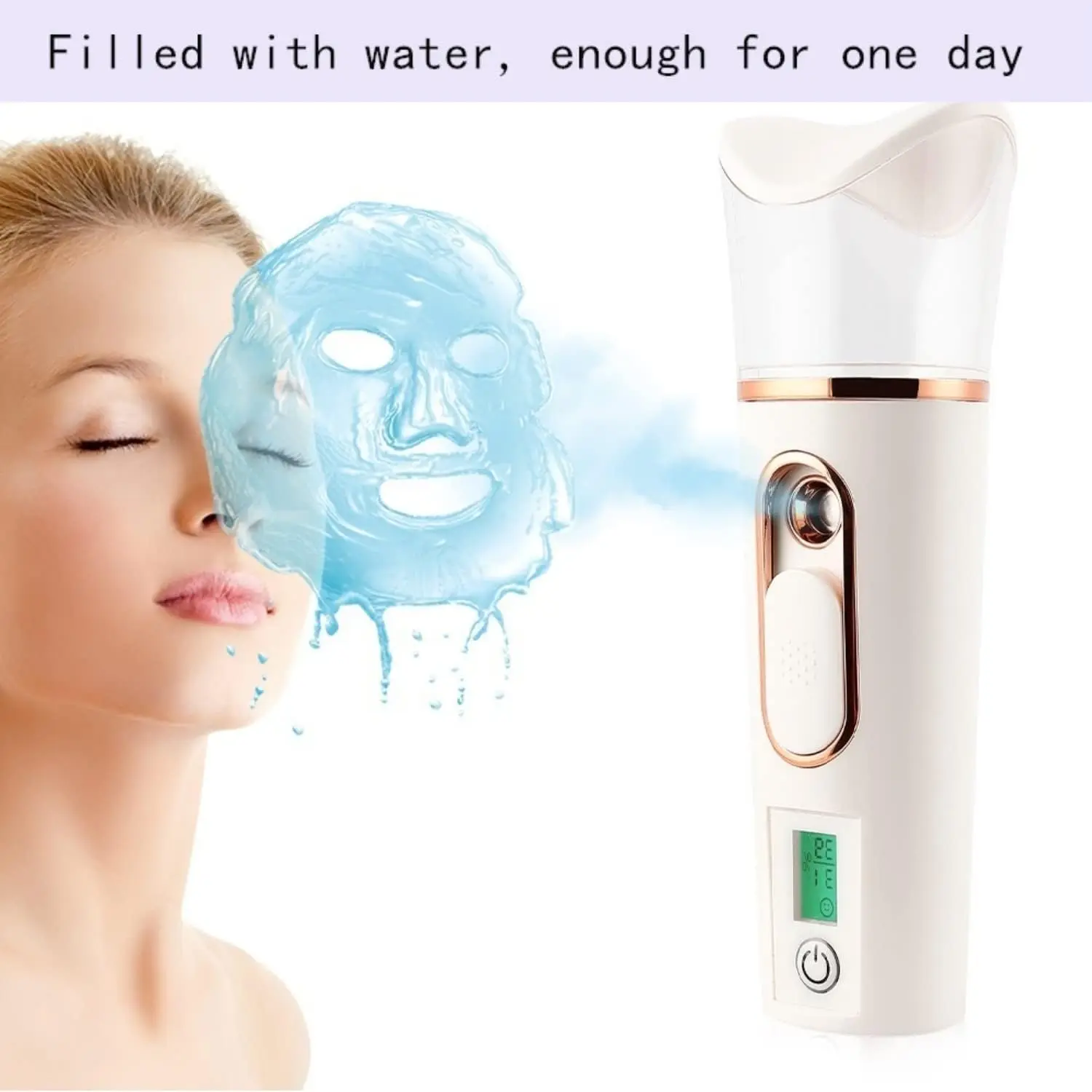 Top Selling Moisturizing Water Spray Mini Face Steamer Portable Nano Facial Mist Sprayer With Skin Testing Function
