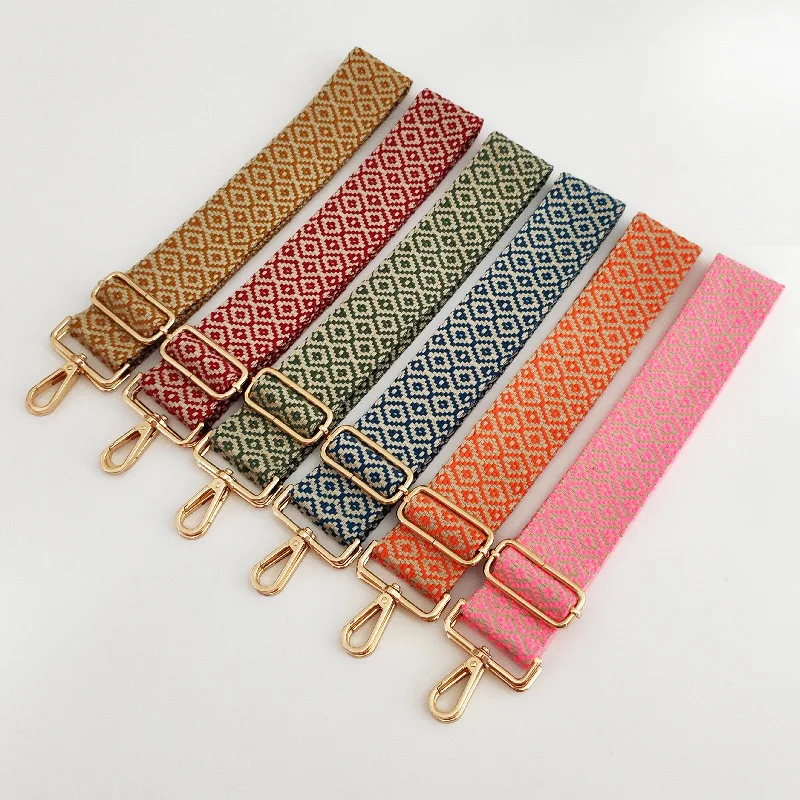2024 Hot Selling Handbag&Purse Strap Jacquard Woven Guitar Style Replacement Strap Wide Adjustable Stripe Strap