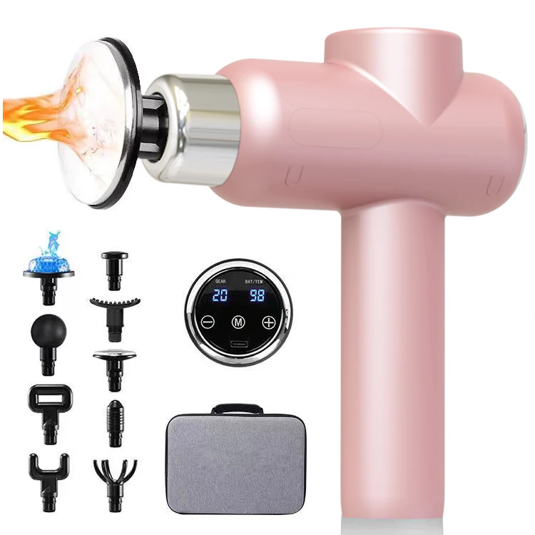 New Model Deep Tissue Hot Cold Body Massager 20 Speed Percussion Vibration Fitness Massager Heating Muscle Massage Gun