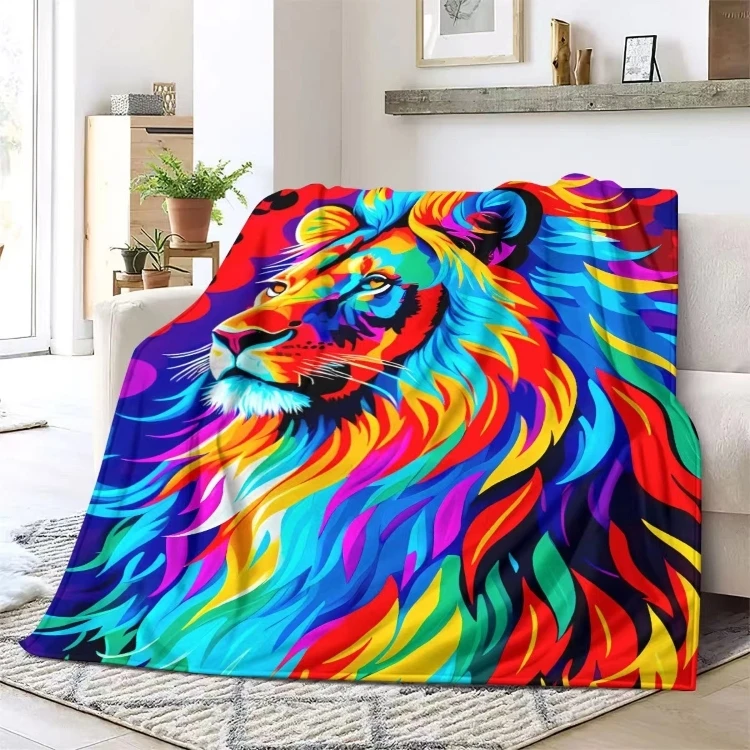 Hot sale pet blankets new design pet dog pattern printing fleece blanket lion printing big size throw  blanket