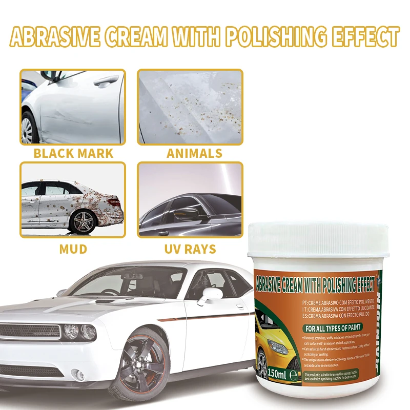 ABRASIVE CREAM WITH POLISHED EFFECT Waterless car care solid hydrophobic waterproof carnauba polishing car wax paste