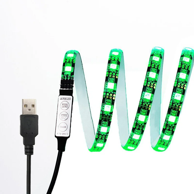 DC5V Flexible LED lamp RGB tape 5M TV desktop screen backlight diode tape 0.5M 1M 2M 3M 4M 5M LED Strip Light USB 5050SMD