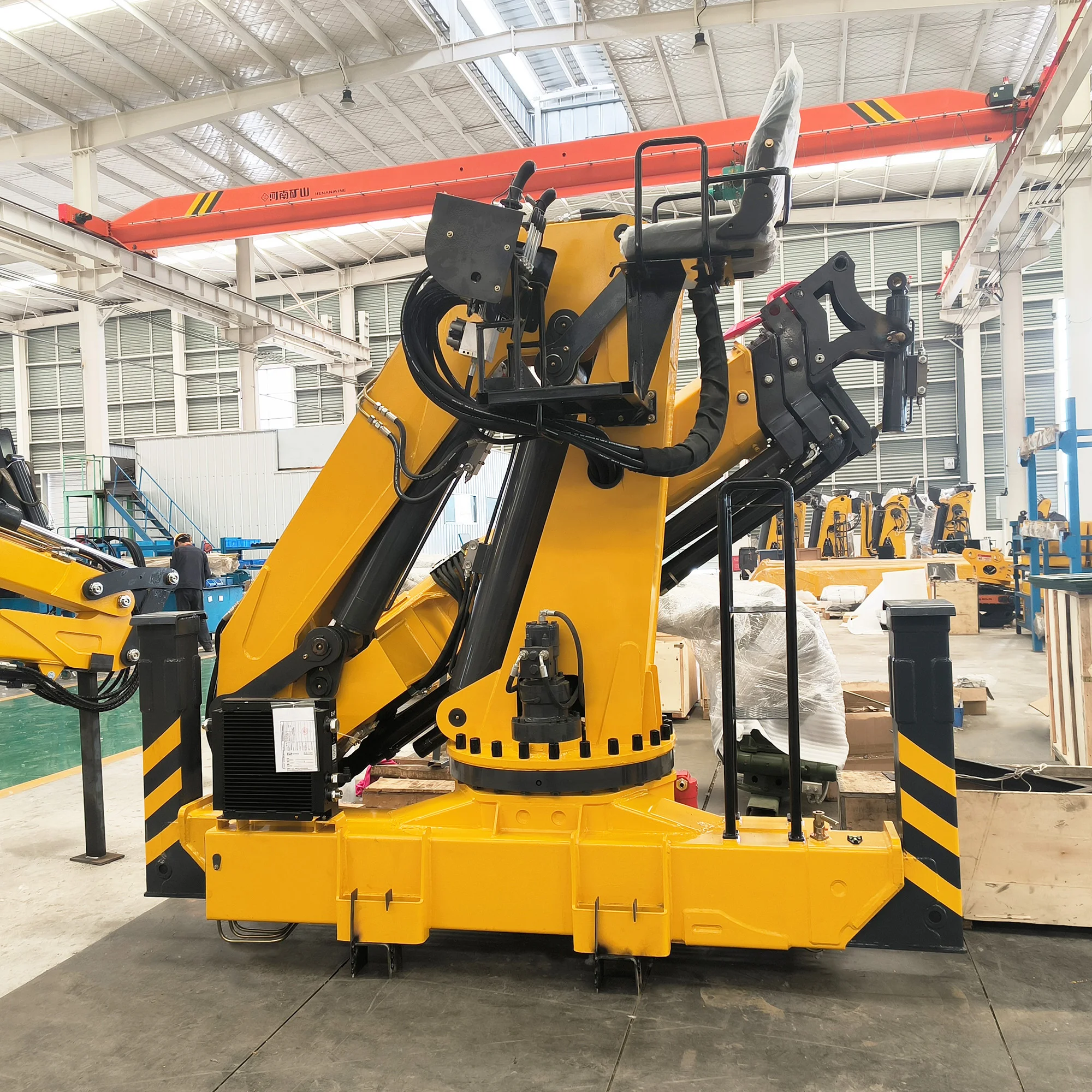 Mobile Flatbed Tow 8Ton 10Ton Folding Arm Hydraulic Knuckle Articulated Boom Lift Remote Control Truck Crane