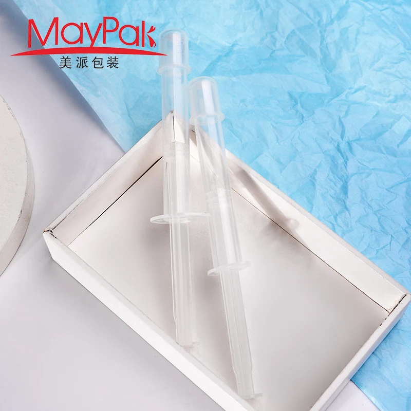 Free Sample 5ml 0.17oz Women Injector Gel Tube Skincare Container Syringe Bottle With Rear Push Type