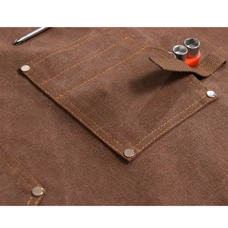 Wax canvas heavy duty multi-functional pocket apron Carpenter woodworking welder apron