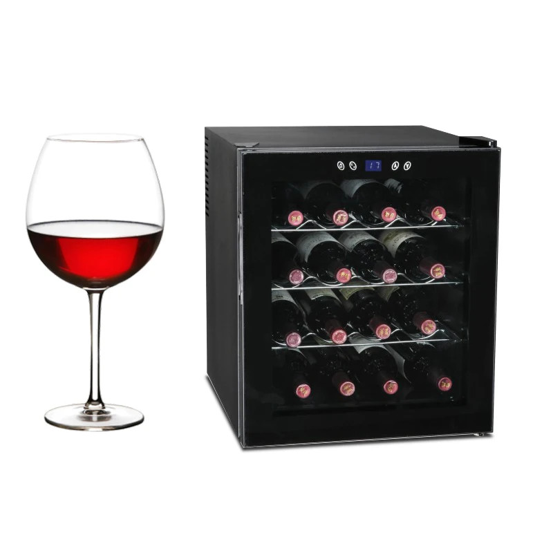 16 Bottle Single Door Thermoelectric Wine Cellar Refrigerator with Touch Screen Temperature Control Door