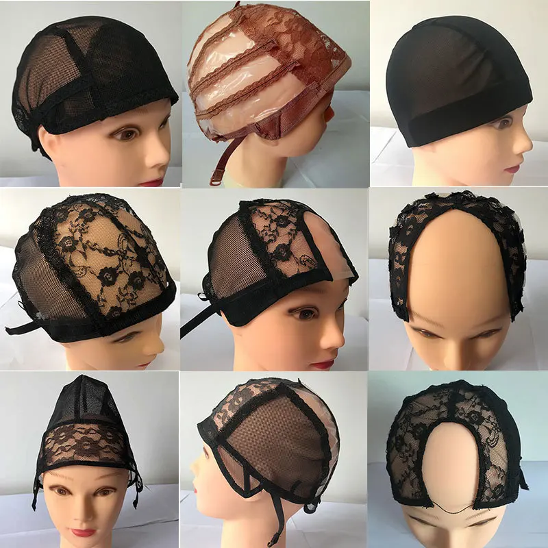 Hot Selling Plastic Black Spandex Dome  Hair Wig Lace bonnets  Fishnet Mesh Stretchable  For Making Wigs lace wig netting