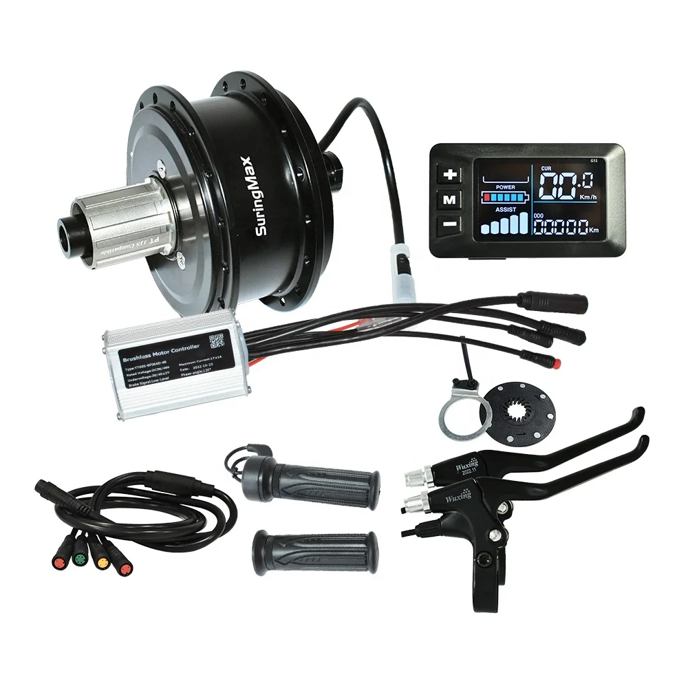 suringmax 20 26 29 inch electric bike engine 36v 250w bicycle hub motor thru-axle e bike complete kit