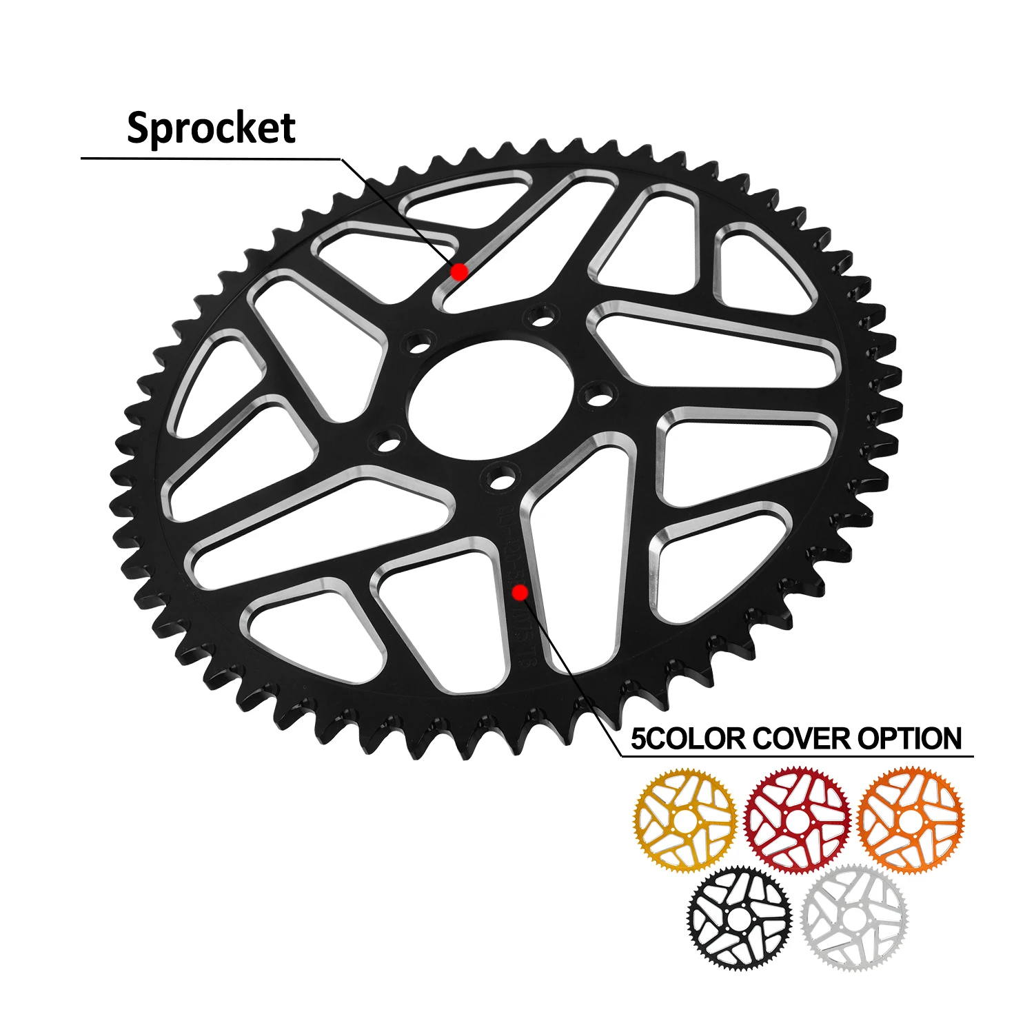 JFG Motorcycle Aluminum  7075  Electric Motor Chain  Sprocket 48T 54T 58T 60T 62T For Surron