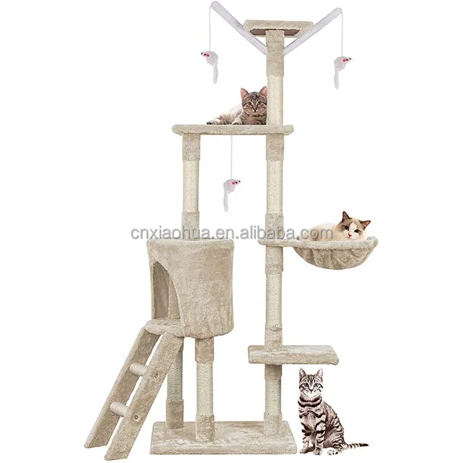Katzenbaum Cat Climbing Frame Kitten Tree Tower Indoor Pet Activity Furniture Play House Kitty Condo Multi-Level Stable Cat Tree