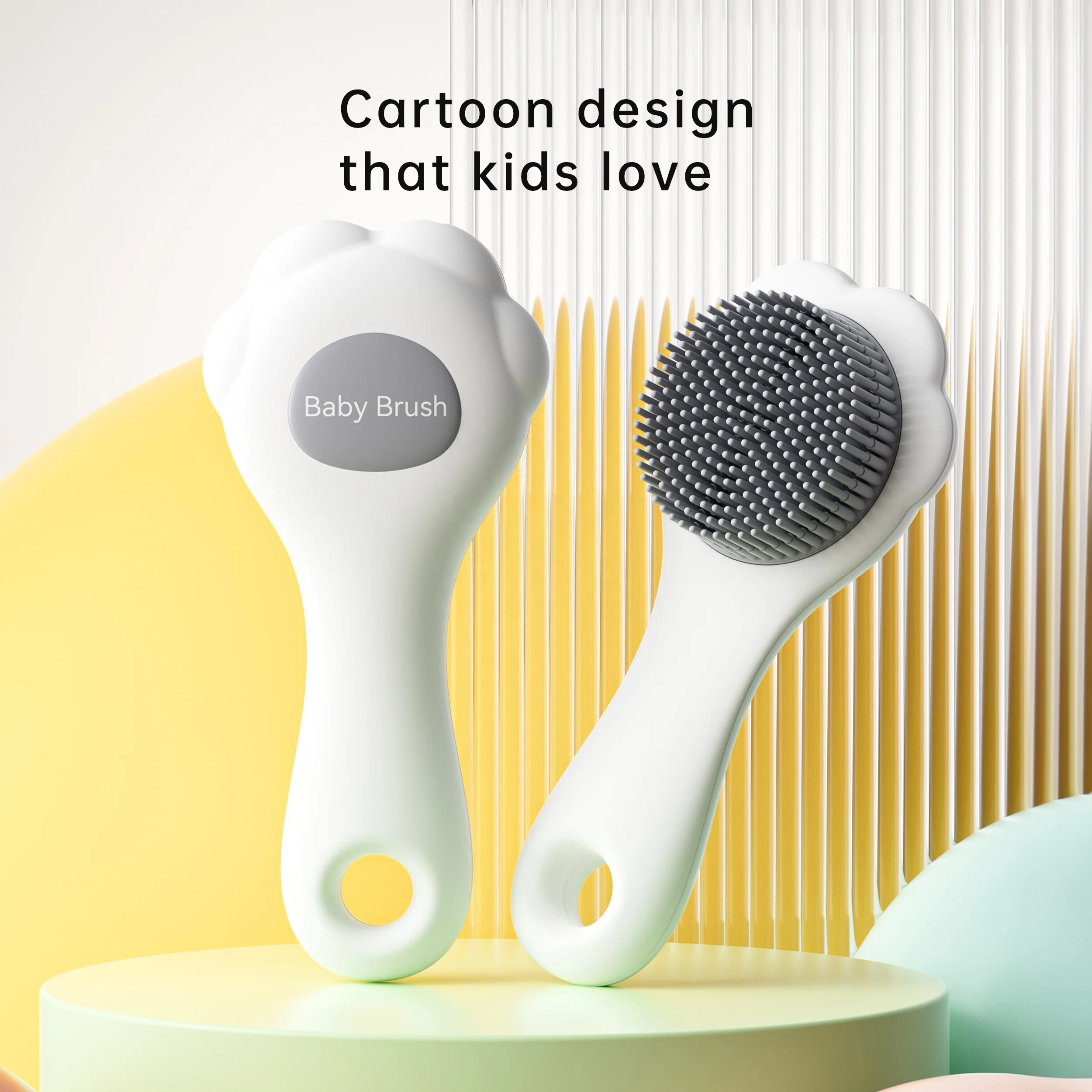Soft Silicone Comb Child-Appropriate Wash Hair Scalp Head Massager for Bathing Soft Silicone Shampoo Brush Babies