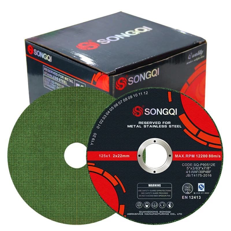 SONGQI Manufacture 5Inch 125mm Cutting Wheel Abrasive Tools China Cutting Disc for Metal Stainless Steel With Wholesale Price
