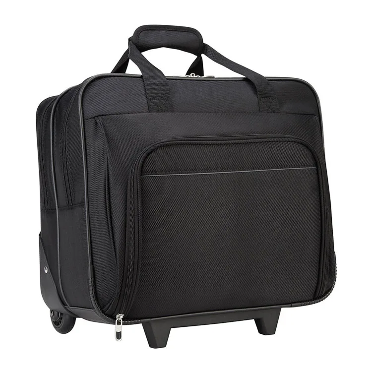 Designed 16 Inch Mens Briefcase Trolley Laptop Case 1200D Polyester Business Travel Bag On Wheels