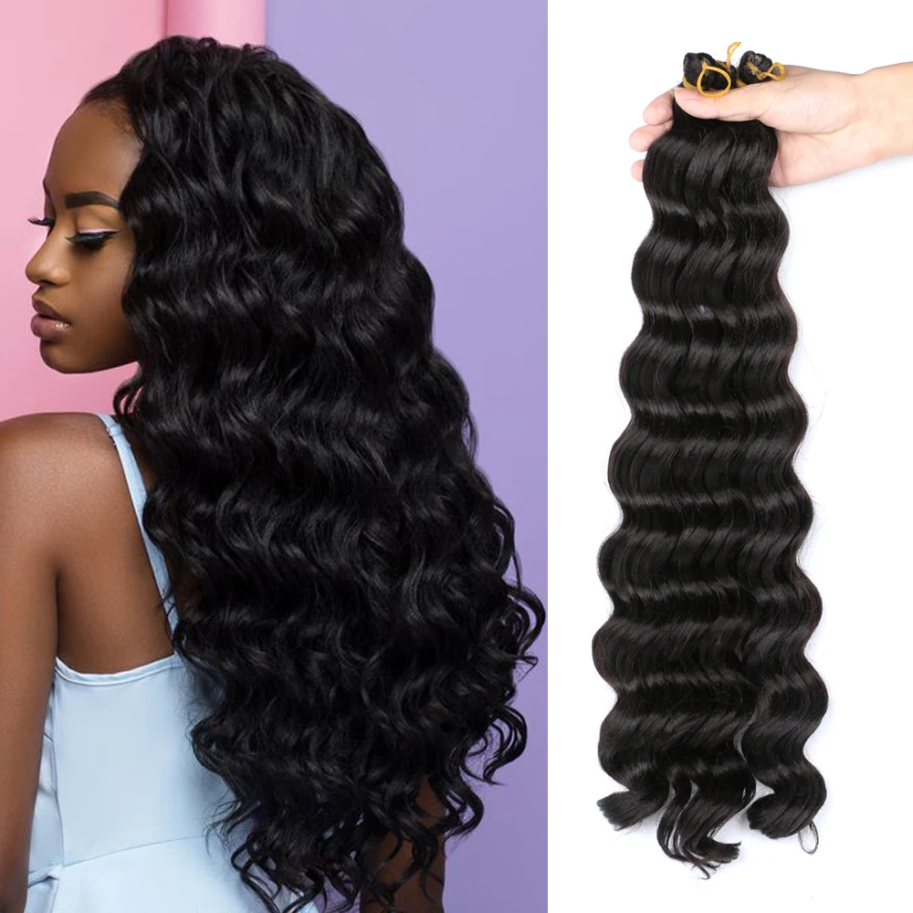 Ocean Wave Crochet Hair 20 Inch Deep Twist Ombre Ocean Wave Twist Curly Wavy Ombre Deep Wave Synthetic Hair Bundles Extension