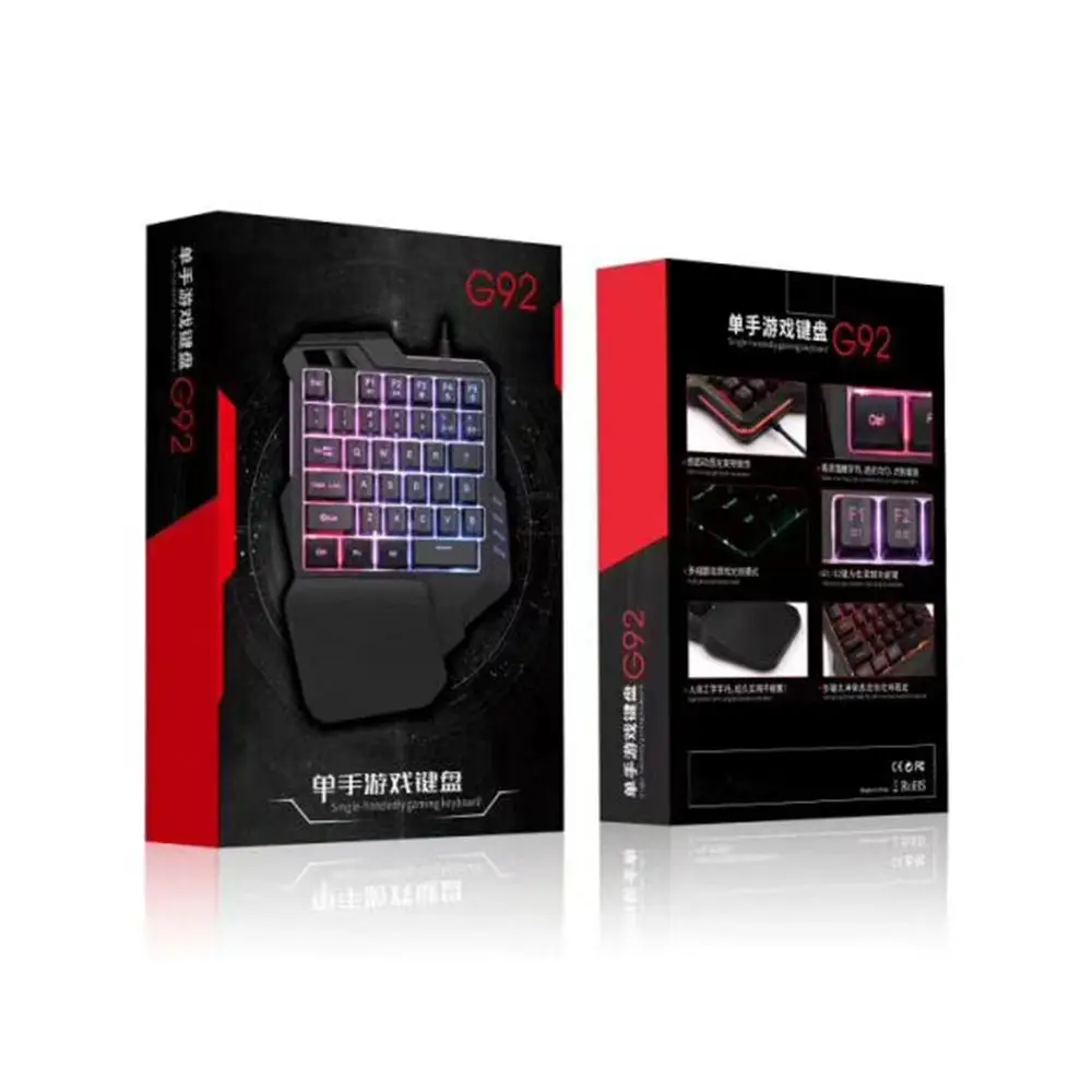 Mini gaming keyboard mechanical RGB one hand keyboard and mouse combo for mobile