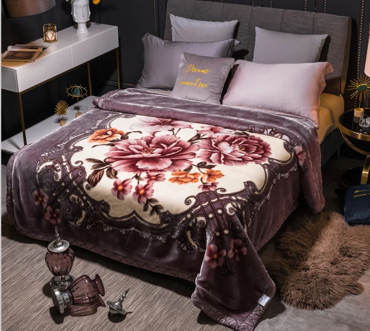 100% Polyester queen size  mora spain warm raschel blanket