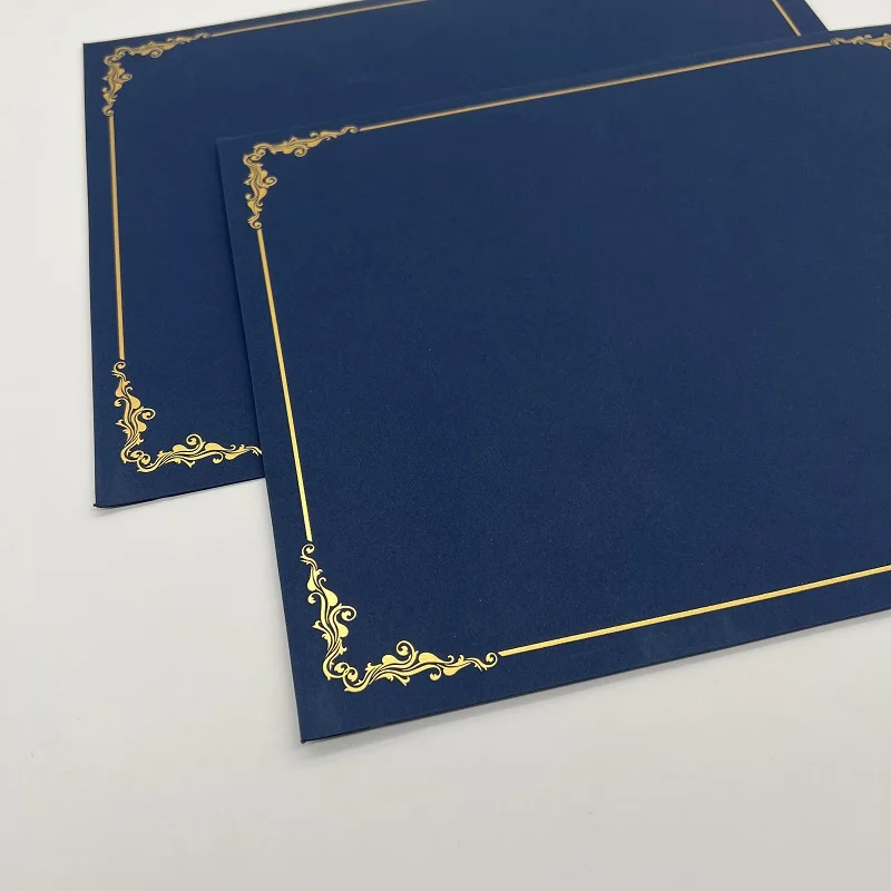 Diploma Cover Diploma Holder Graduation Certificate Cover Smooth A4 Satin Corners Blue