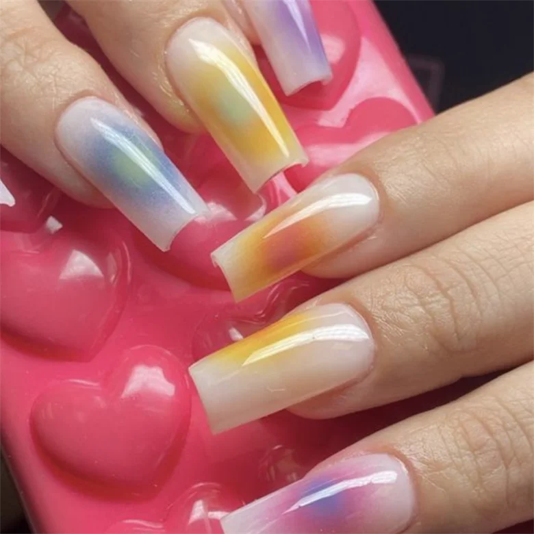 Vivid Handmade Press Gel Color For Navy Blue Nails Gold