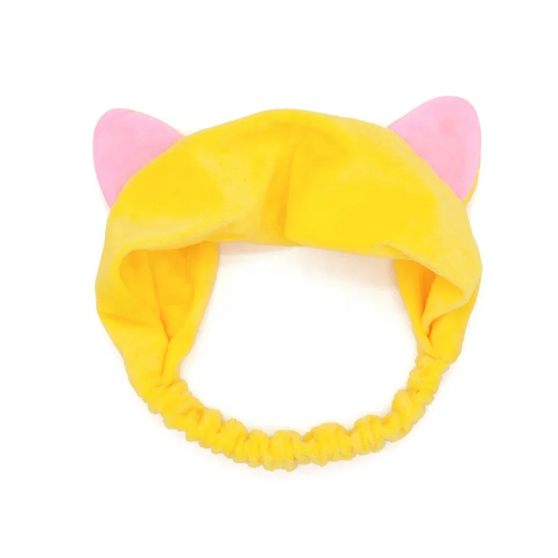 Cute Make Up Plush Cat Headband Soft Stretch Hair Accessories Wash Face Shower Cosmetic Cloth Headwrap for Fashion Adult
