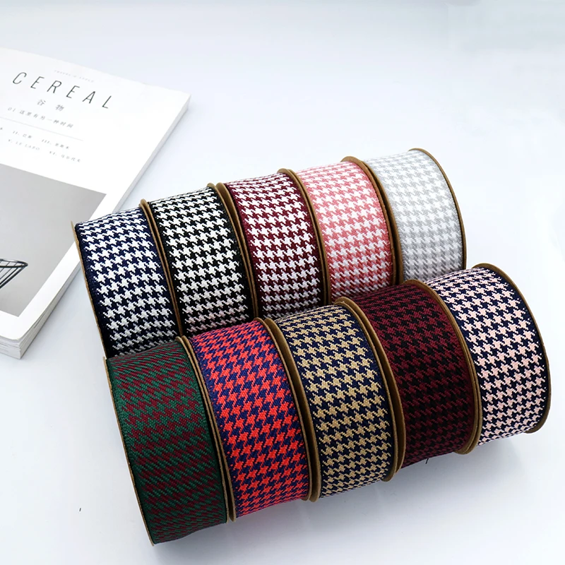 
38mm Holiday 100% Polyester Cintas Decorativas Chevron Ribbon For Gift Bow Hat Bow 