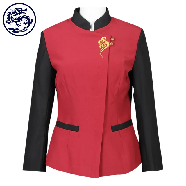 Free Sample Custom Design 2020 Custom Logo Chinese Stylish Custom Restaurant Waitress Diner Service Uniform