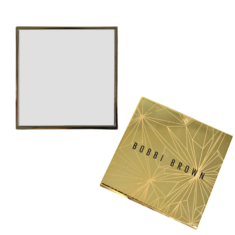 Wholesales Customize logo Square Cosmetic Mirror Gold Metal Pocket Mirror Personalized Pocket Mirror